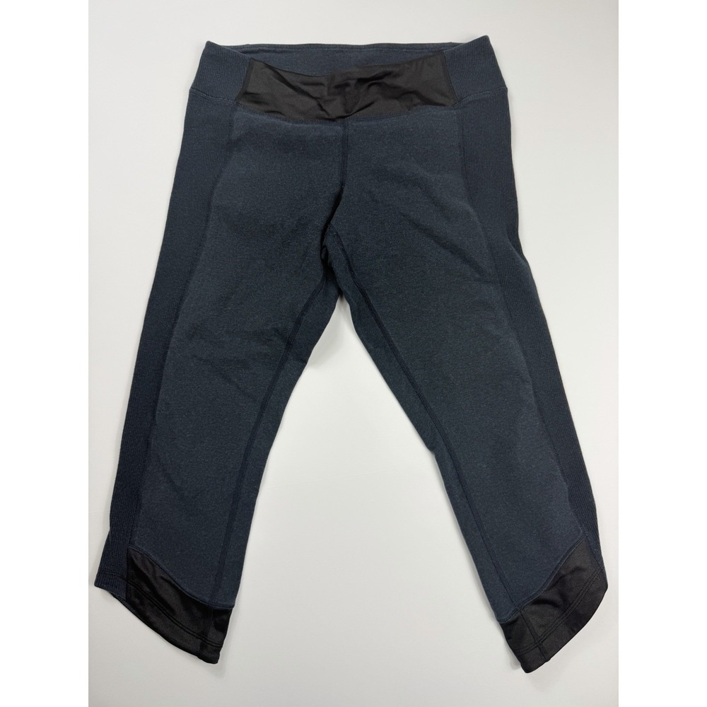 Lululemon Crop Leggings Size 8‎ Heathered Navy Charcoal Women's Y2K